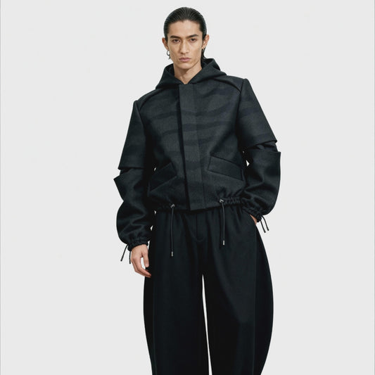 Bomber CAMO Premium - Lana Doppia Camouflage con Cappuccio